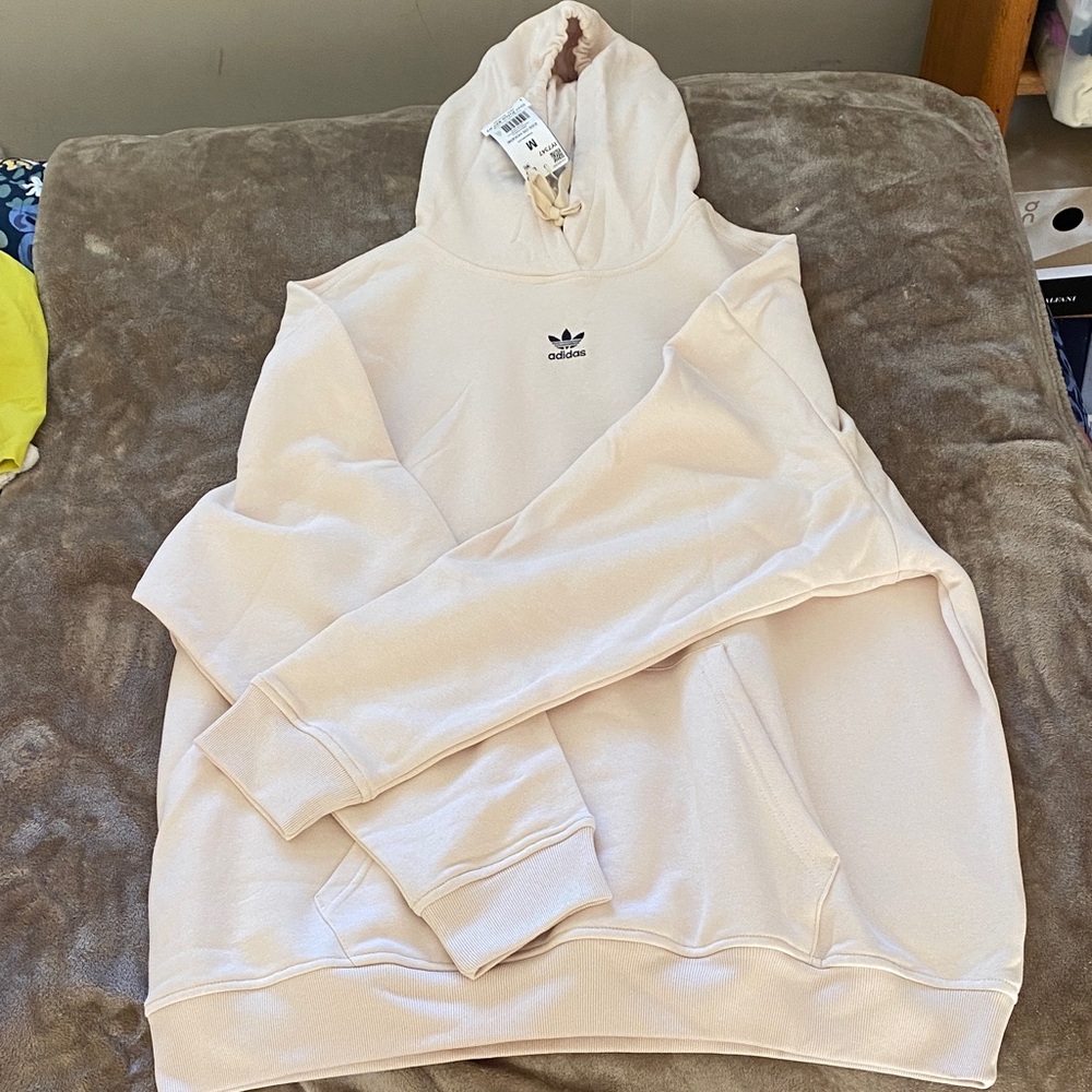 Adidas Women's Light Pink Hoodie Sweater